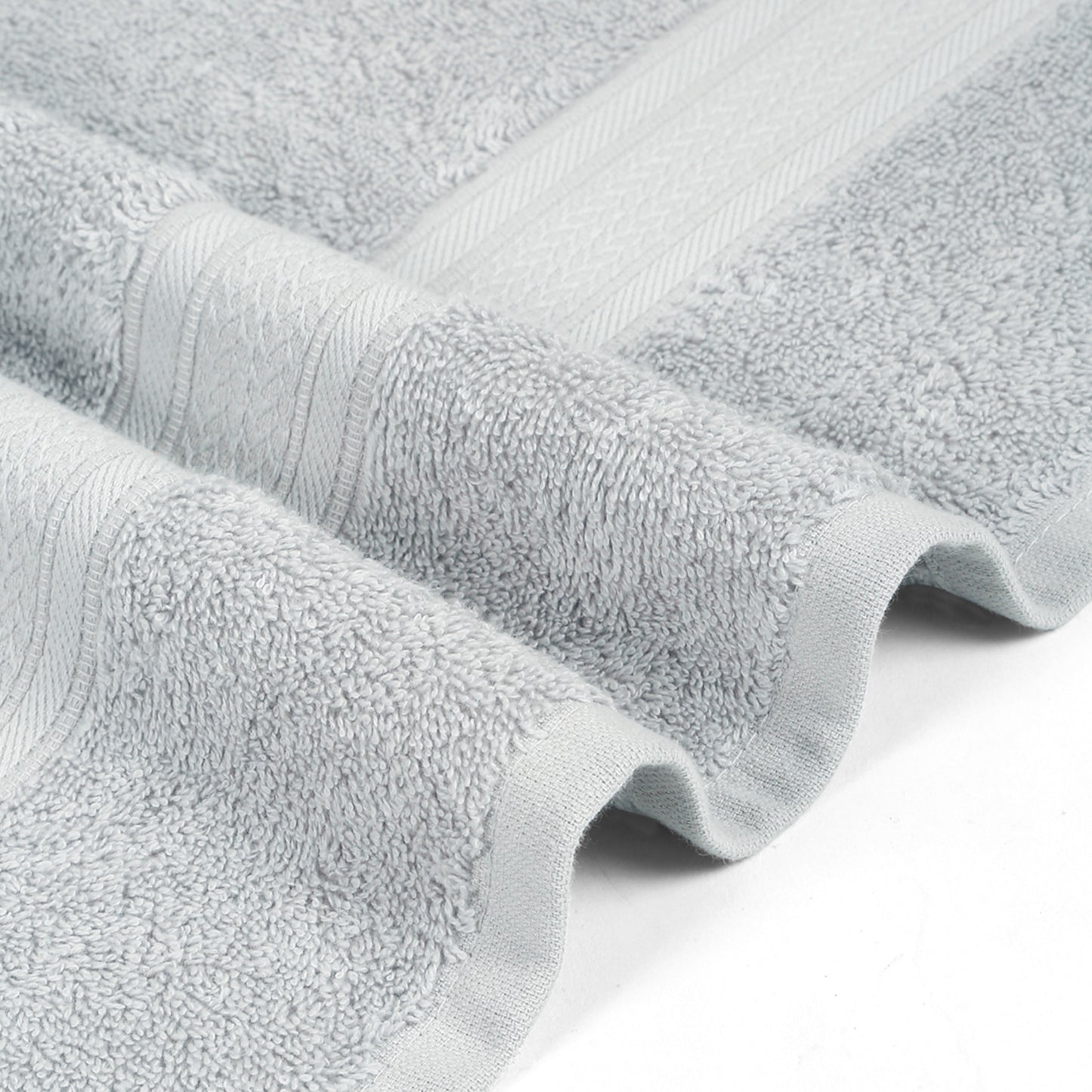 Premium 500 GSM 100% Cotton Light Grey Colour Hand Towels (Pack of 4)
