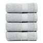 Premium 500 GSM 100% Cotton Light Grey Colour Hand Towels (Pack of 4)