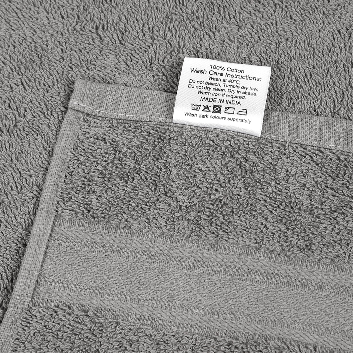 Premium 500 GSM 100% Cotton Dark Grey Colour Hand Towels (Pack of 4)