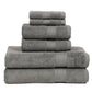 Premium 6 Piece Dark Grey Colour Cotton Towel Set (Bath, Hand & Face)