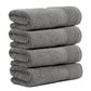 Premium 500 GSM 100% Cotton Dark Grey Colour Hand Towels (Pack of 4)