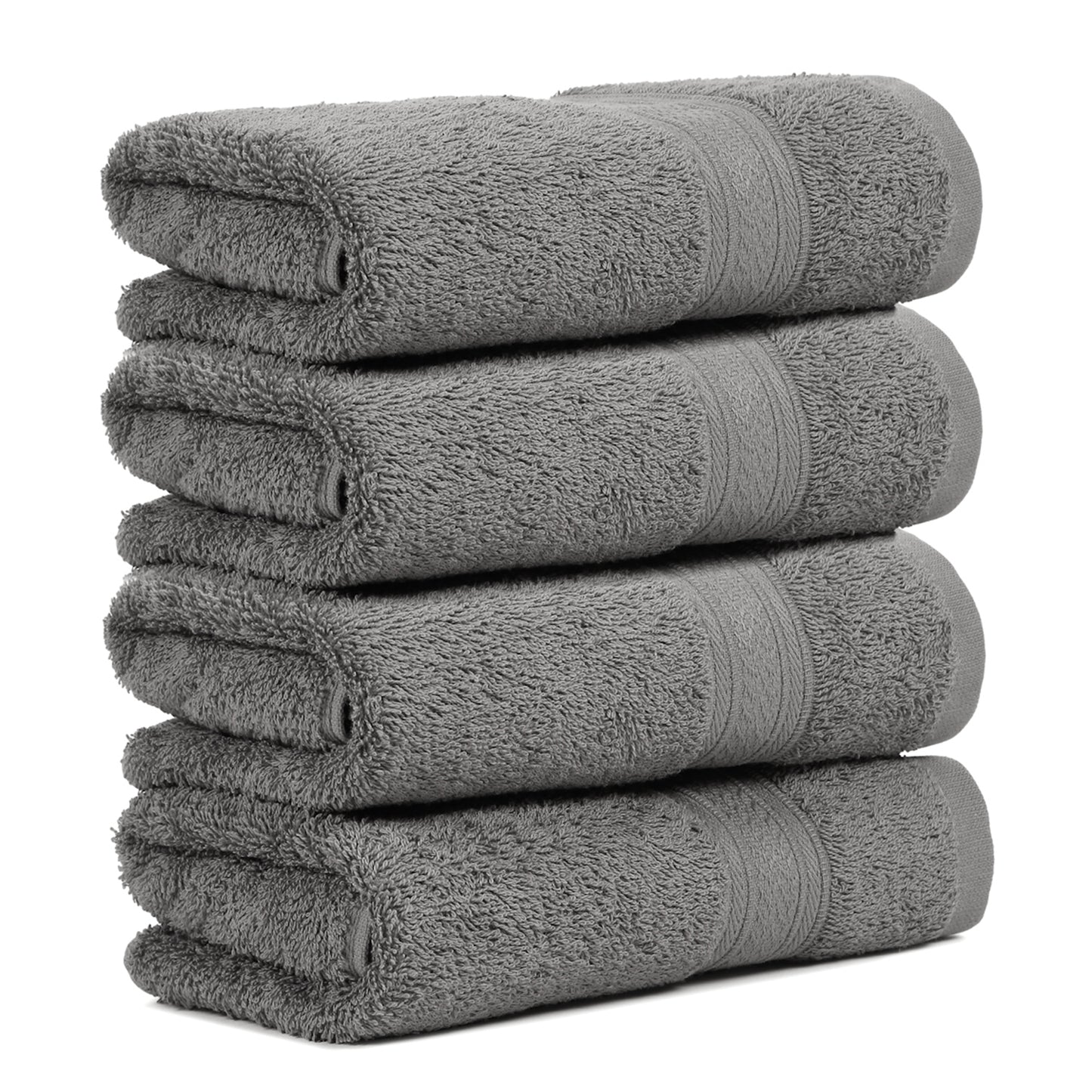 Premium 500 GSM 100% Cotton Dark Grey Colour Hand Towels (Pack of 4)