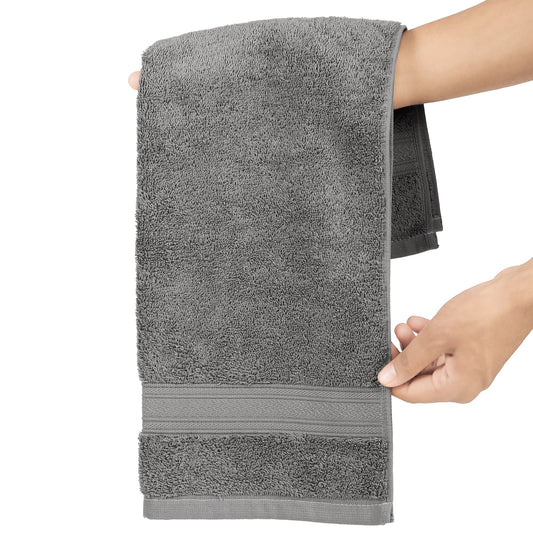 Premium 500 GSM 100% Cotton Dark Grey Colour Hand Towels (Pack of 4)