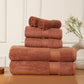 Premium 6 Piece Dark Rust Colour Cotton Towel Set (Bath, Hand & Face)