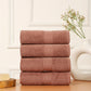 Premium 500 GSM 100% Cotton Dark Rust Colour Hand Towels (Pack of 4)