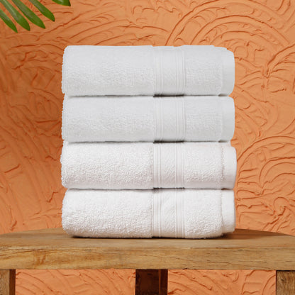 Premium 500 GSM 100% Cotton White Colour Hand Towels
