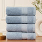 Premium 500 GSM 100% Cotton Sky Blue Colour Hand Towels (Pack of 4)