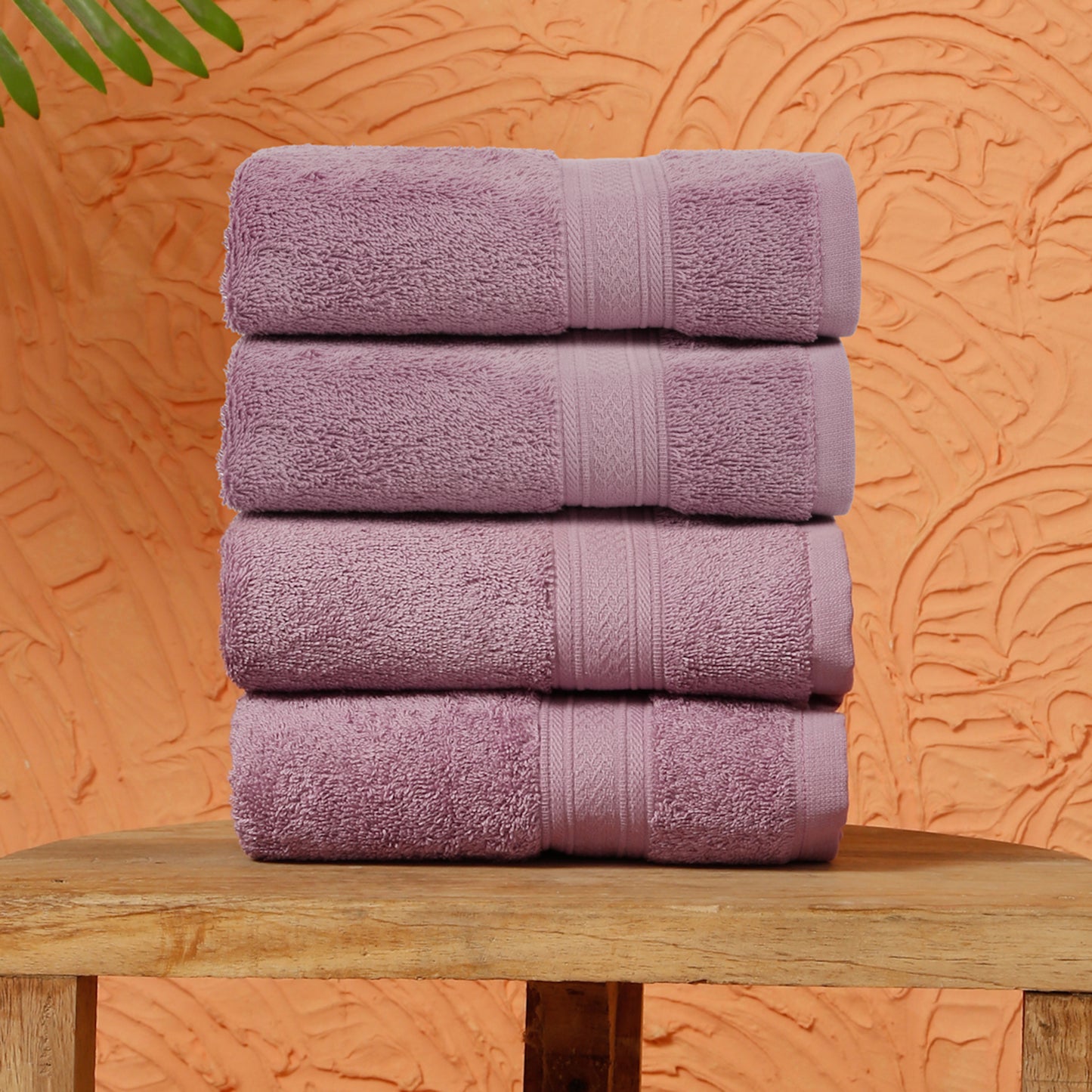 Premium 500 GSM 100% Cotton Lilac Colour Hand Towels (Pack of 4)