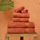 Premium 6 Piece Rust Colour Cotton Towel Set (Bath, Hand & Face)