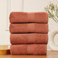 Premium 500 GSM 100% Cotton Rust Colour Hand Towels (Pack of 4)