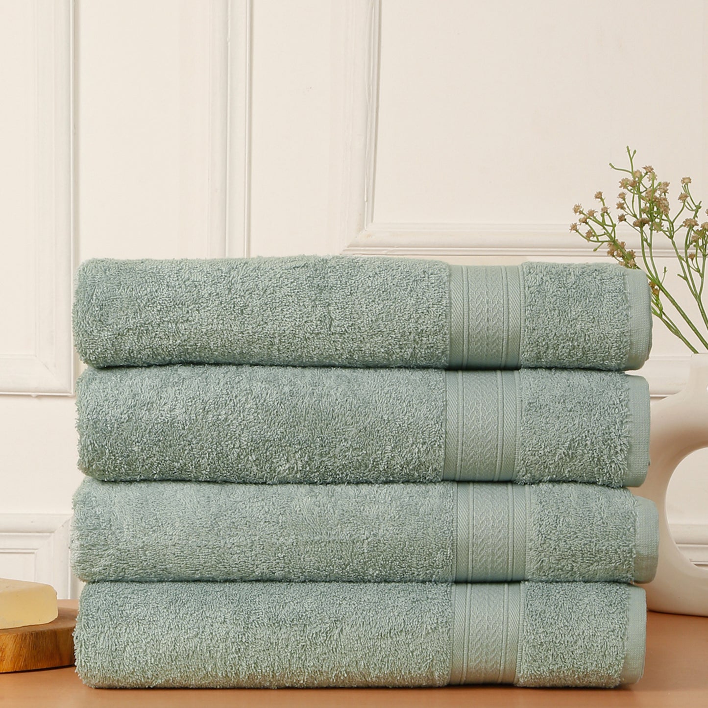 Premium Aqua Green Colour 500 GSM 100% Cotton Bath Towel