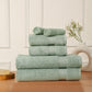 Premium 6 Piece Aqua Green Colour Cotton Towel Set (Bath, Hand & Face)