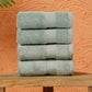 Premium 500 GSM 100% Cotton Aqua Green Colour Hand Towels (Pack of 4)