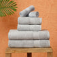Premium 6 Piece Light Grey Colour Cotton Towel Set (Bath, Hand & Face)