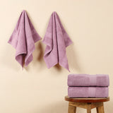 Premium 500 GSM 100% Cotton Lilac Colour Hand Towels (Pack of 4)
