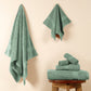 Premium 6 Piece Aqua Green Colour Cotton Towel Set (Bath, Hand & Face)