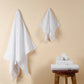 Premium 6 Piece White Colour Cotton Towel Set (Bath, Hand & Face)