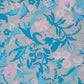 Blue Cotton Bedsheet with Pink Floral Design