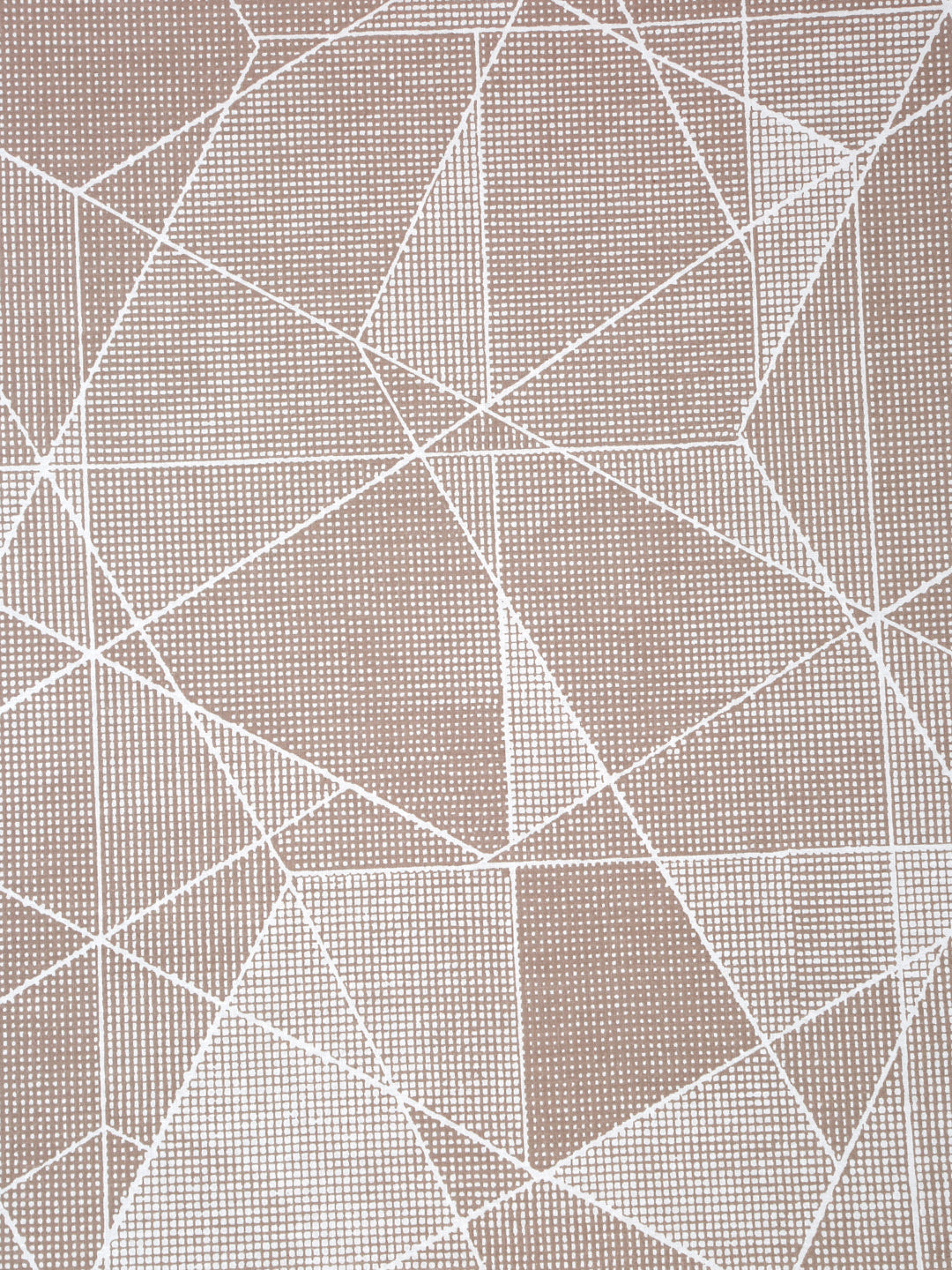 Beige Bedsheet with Geometric Poly Shape Print – 100% Cotton