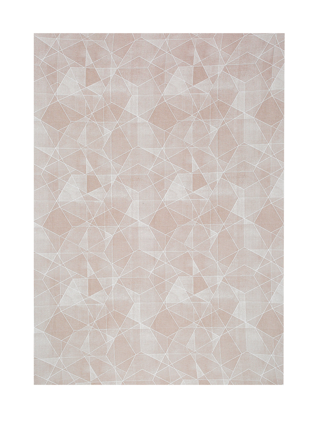 Beige Bedsheet with Geometric Poly Shape Print – 100% Cotton