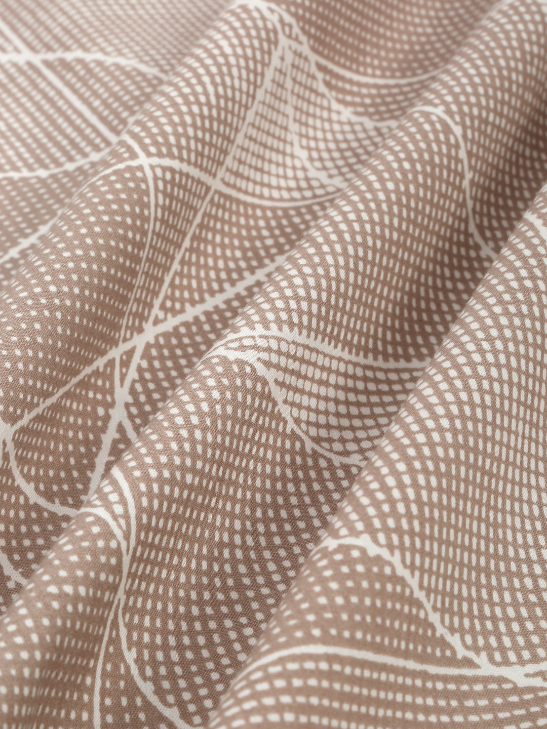 Beige Bedsheet with Geometric Poly Shape Print – 100% Cotton