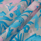 Blue Cotton Bedsheet with Pink Floral Design