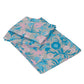 Blue Cotton Bedsheet with Pink Floral Design