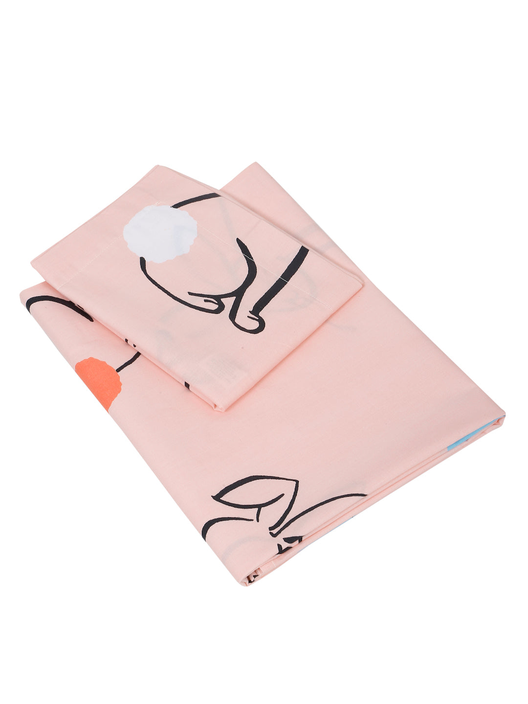 Rabbit Print Kids Bedsheet Set – 100% Cotton for Single Bed