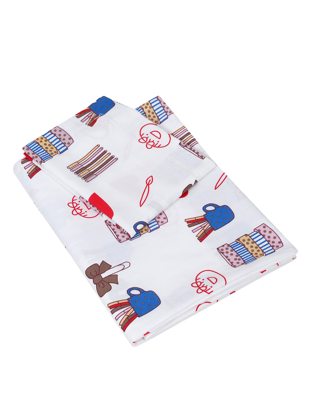Doodle Print Kids Bedsheet Set – 100% Cotton, Single Bed