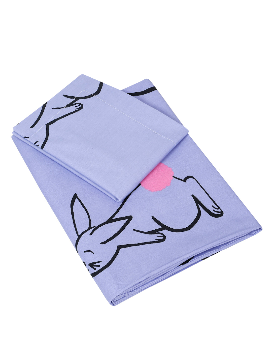 Rabbit Print Kids Bedsheet Set – 100% Cotton for Single Bed