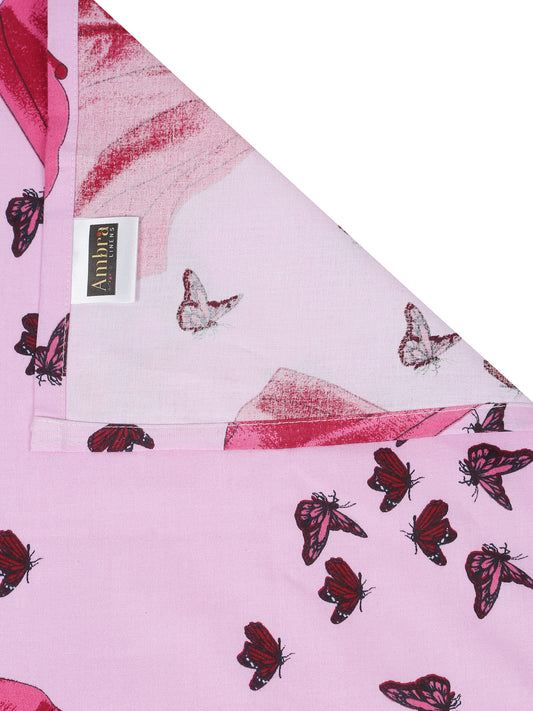 Doll Print Kids Bedsheet Set – 100% Cotton, Single Bed, Orange & Pink