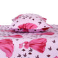 Doll Print Kids Bedsheet Set – 100% Cotton, Single Bed, Orange & Pink