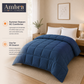 Solid Navy Blue Microfiber Comforter – 220 GSM All-Season AC Comforter & Blanket