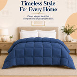Solid Navy Blue Microfiber Comforter – 300 GSM All-Season AC Comforter & Blanket