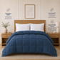 Solid Navy Blue Microfiber Comforter – 220 GSM All-Season AC Comforter & Blanket