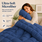 Solid Navy Blue Microfiber Comforter – 300 GSM All-Season AC Comforter & Blanket