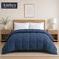 Solid Navy Blue Microfiber Comforter – 220 GSM All-Season AC Comforter & Blanket