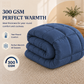 Solid Navy Blue Microfiber Comforter – 300 GSM All-Season AC Comforter & Blanket
