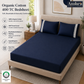 400 Thread Count 100% Organic Cotton Lace Style Navy Blue Premium Bedsheet King Size