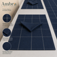 Navy Blue With Silver 7-Piece Table Linen Set | Minimalist Grid Design | 6 Placemats & 6 Dinner Napkins (Copy) (Copy) (Copy)