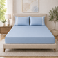 400 Thread Count 100% Organic Cotton Lace Style Pearl Blue Premium Bedsheet King Size