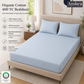 400 Thread Count 100% Organic Cotton Merrow Design Pearl Blue – White Premium Bedsheet King Size