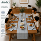 Pearl Blue With Navy 7-Piece Table Linen Set | Minimalist Grid Design | 6 Placemats & 6 Dinner Napkins (Copy) (Copy)