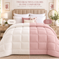 300 GSM Reversible Microfiber Pink And Cream Comforter – Double Bed | Soft, Fluffy & All-Season