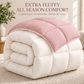 300 GSM Reversible Microfiber Pink And Cream Comforter – Double Bed | Soft, Fluffy & All-Season