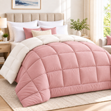 300 GSM Reversible Microfiber Pink And Cream Comforter – Double Bed | Soft, Fluffy & All-Season