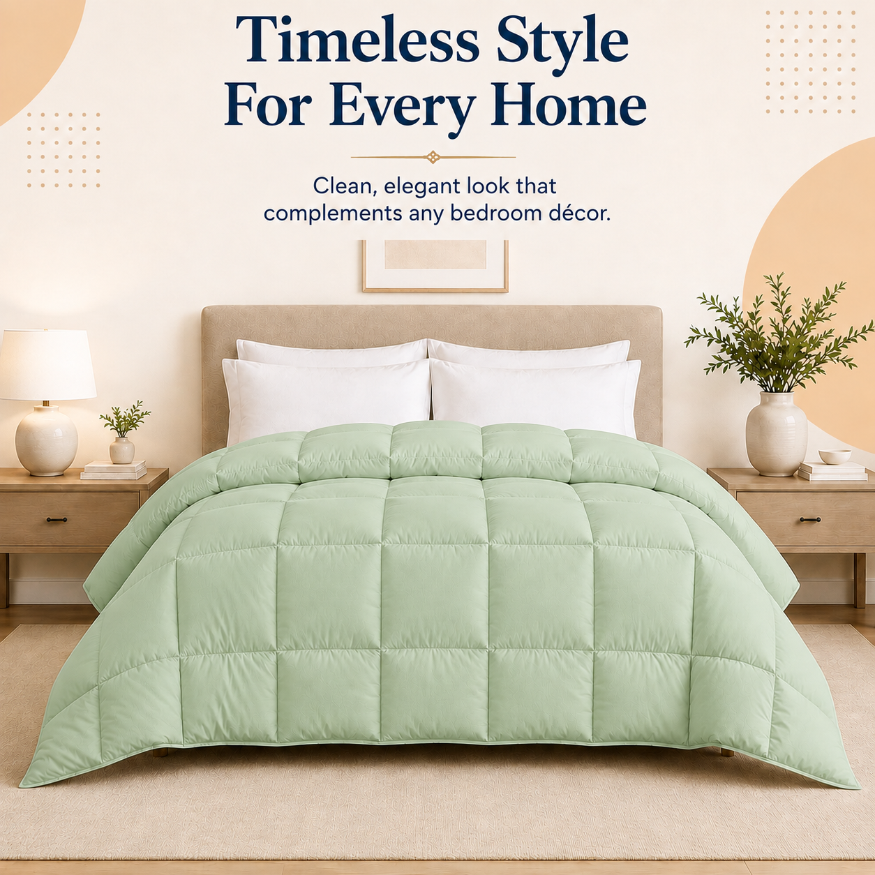 Solid Sage Microfiber Comforter – 300 GSM All-Season AC Comforter & Blanket