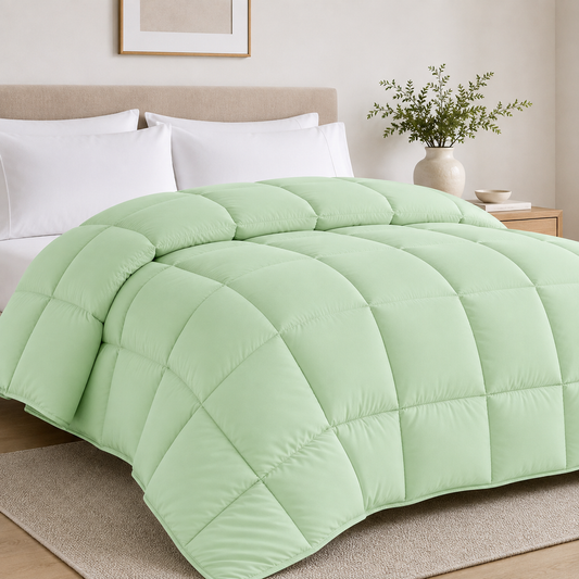 Solid Sage Microfiber Comforter – 220 GSM All-Season AC Comforter & Blanket