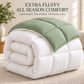 300 GSM Reversible Microfiber Sage And White Blue Comforter – Double Bed | Soft, Fluffy & All-Season
