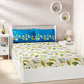 Blue & Green Floral Printed Queen Flat Bedsheet with 2 Pillow Covers